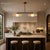 Double Dome Linear Chandelier, Antique Brass Dining Room Light, Mid Century Kitchen Island Pendant, Modern Boho Ceiling Fixture, G9 Light For Sale - Image 10 of 12