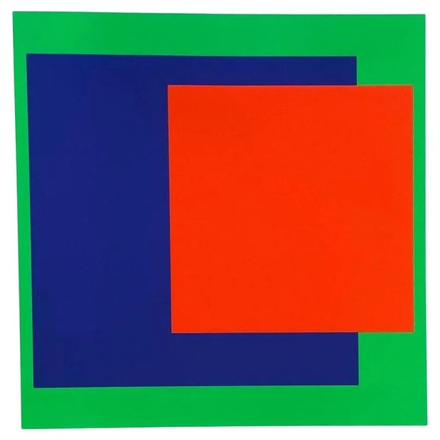 Abstract green Serigraphy by Geneviève Claisse Signed by the artist in pencil and numbered 28/40 Stamp of the publisher...