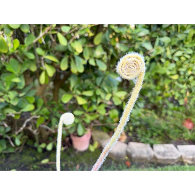 Ceramic Organic Mixed Media Studio Pottery Decor Sculpture With Faux Fiddlehead Ferns For Sale - Image 7 of 12