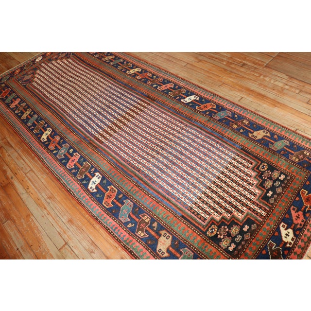 Antique Zabihi Collection Persian Afshar Runner For Sale In New York - Image 6 of 11