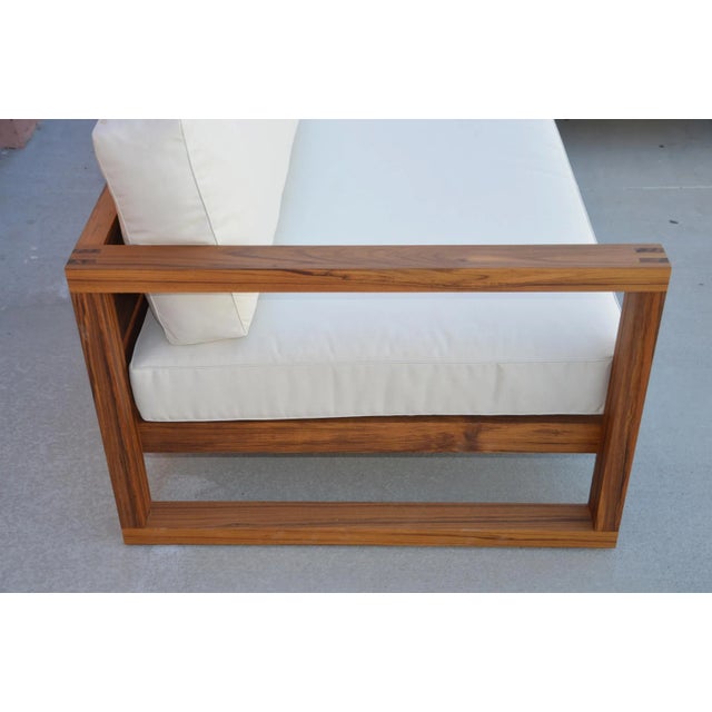 White Custom Outdoor Sofa Made from Teak For Sale - Image 8 of 13