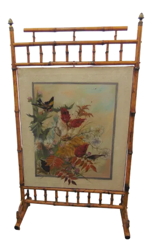 Aesthetic Victorian Bamboo Firescreen