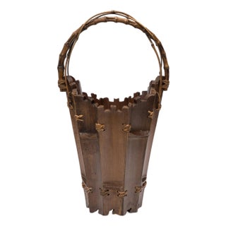 Japanese Bamboo Flower Basket, C. 1920 For Sale