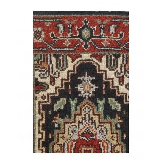 Serapi design rug. Handmade and hand-knotted in fine lambswool on a cotton foundation. Vegetable dyed hand-spun wool rug....