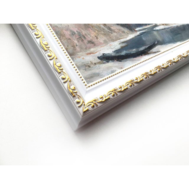 Plastic Framed Original Painting Winter River Landscape by Valeriya Serova For Sale - Image 7 of 12