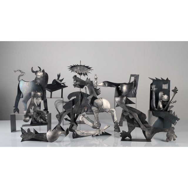 Metal Metal Guernica Sculptures from Picasso, Set of 10 For Sale - Image 7 of 17