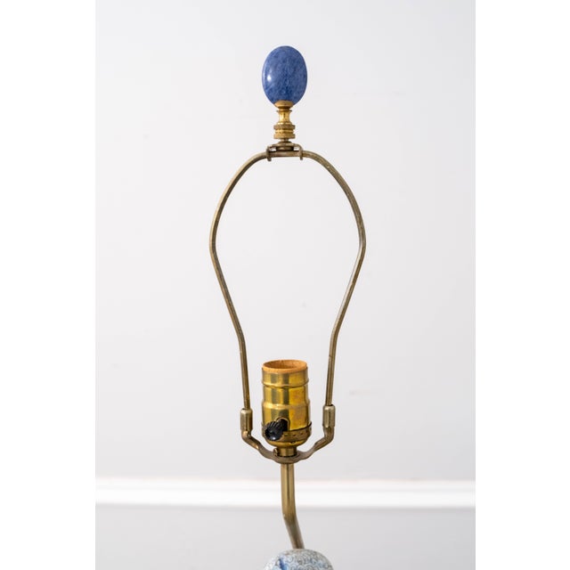 1950s Vintage Chinese Polychrome Porcelain Immortal Figural Table Lamp For Sale - Image 5 of 10