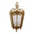 Vintage Bronze Lantern With Etched Glass Panels For Sale
