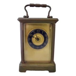 Late 19th Century French Brass Carriage Clock, signed AB For Sale