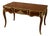 Regal French Writing Desk – Ornate Brown Console With Intricate Gilt Detailing For Sale