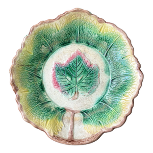 Antique Majolica Leaf Bowl