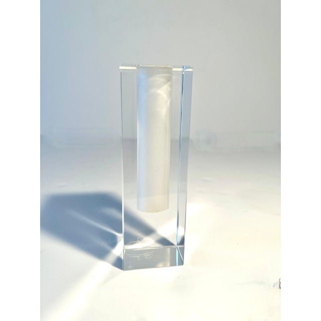 Transparent Crystal Rectangular Bud Vase by Oleg Cassini For Sale - Image 8 of 10
