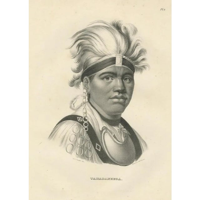 Karl Joseph Brodtmann, Portrait of Native American Tawadanega, 1836, Print For Sale - Image 4 of 6