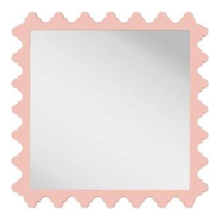 Fleur Home Garden District Magazine Square Mirror in Salmon Berry, 24x24 For Sale