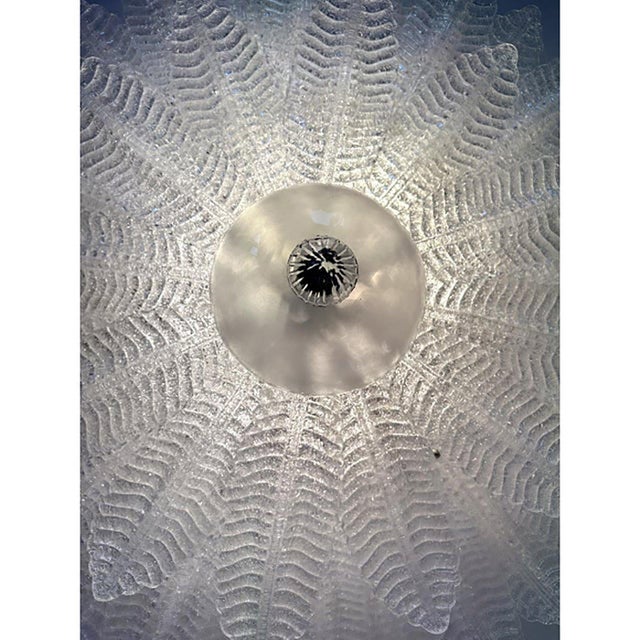 Impressive Murano Glass Sputnik Chandelier flush mount like mazzega zuccheri venini barovier style All leaves are in clear...