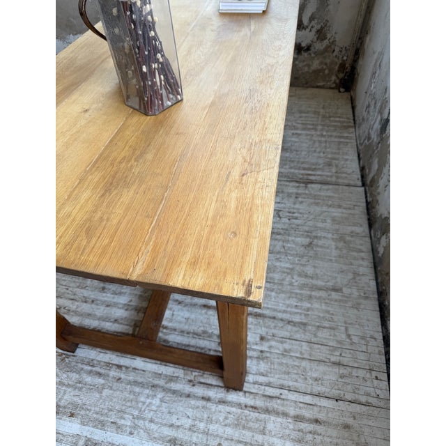 Golden Oak Farmhouse Table, 1970s For Sale - Image 13 of 18