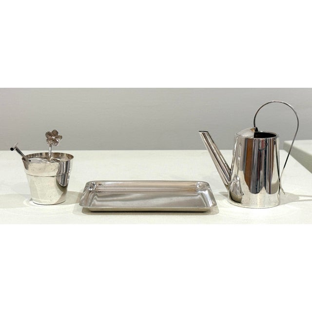 English Tiffany & Co Sterling Watering, Pail and Tray Sugar and Creamer For Sale - Image 3 of 12