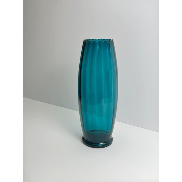 Large Teal Art Glass Vase from Rossini, 1960s For Sale - Image 9 of 10
