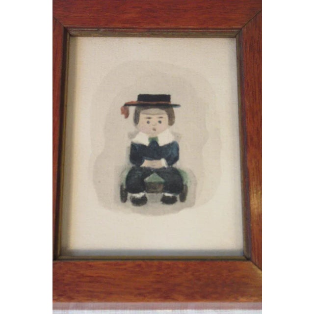 4 Small Water Colors of 19th Century Children For Sale - Image 11 of 13