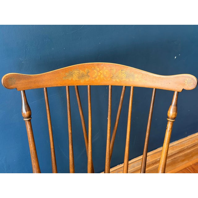 Mid 20th Century Mid 20th Century Pair of Signed L. Hitchcock Stenciled Harvest Side Chairs For Sale - Image 5 of 8