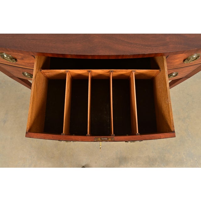 Wood Baker Furniture Style Federal Mahogany Bow Front Sideboard Credenza or Buffet For Sale - Image 7 of 15
