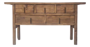 Antique Chinese Console Table With Five Drawers