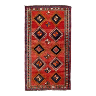1960s Vintage Handmade Shiraz Wool Rug With Multicolor Motif For Sale