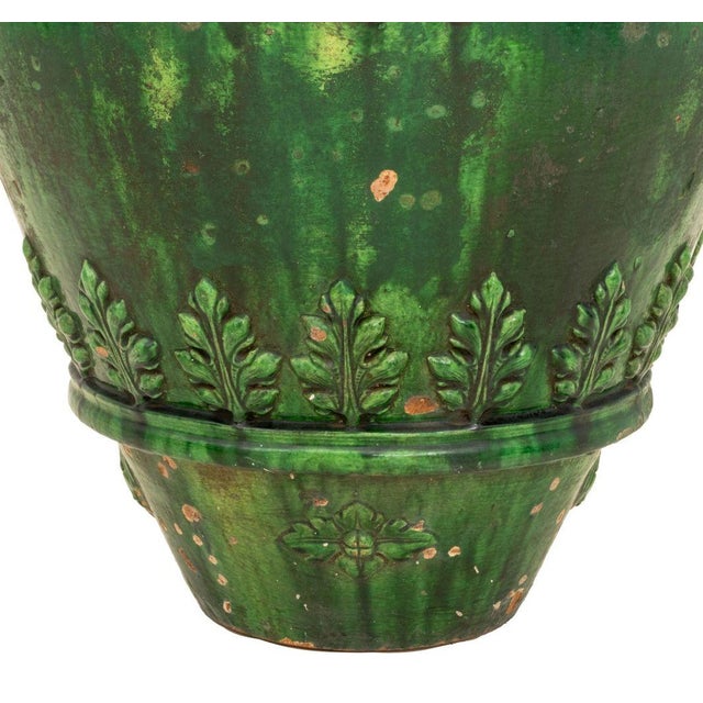 Italian Green Glazed Terracotta Vase For Sale - Image 4 of 10