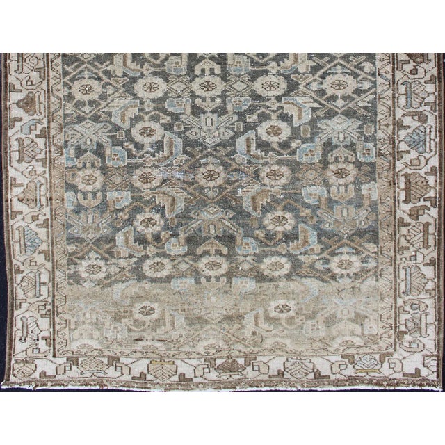 Earthy Tone Vintage Persian Hamadan Rug With All-Over Pattern For Sale In Atlanta - Image 6 of 12