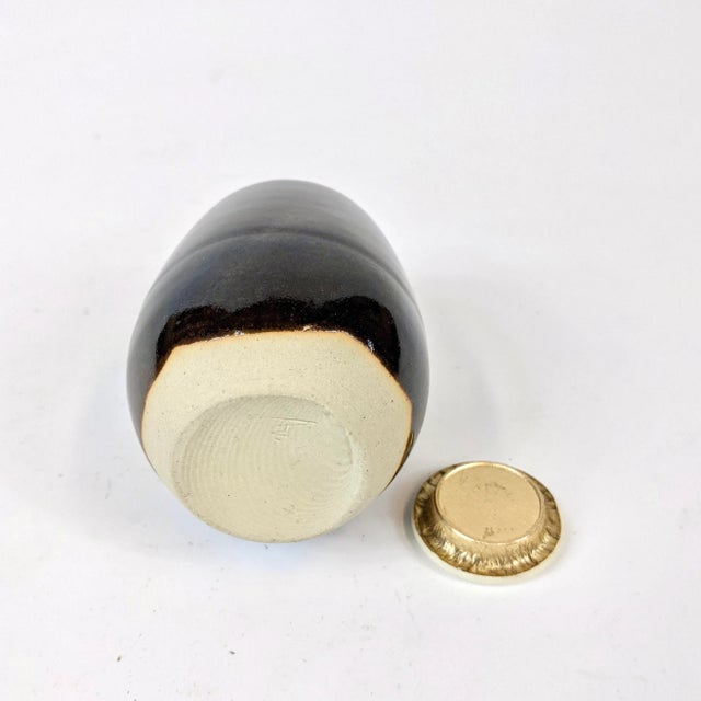 Mid 20th Century 20th Century Japanese Tea Ceremonial Porcelain Container With Lid For Sale - Image 5 of 11