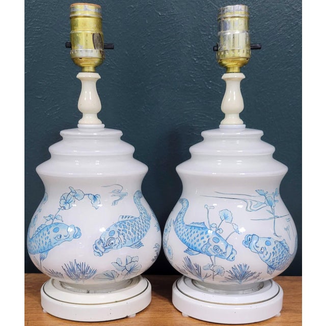 Vintage Koi Fish Lamps a Pair Chairish