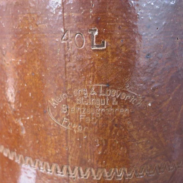 Antique Industrial Style Red Earthenware Pot from Unleserlich, 1900s, in Very Good conditions. Designed 1890 to 1919 This...