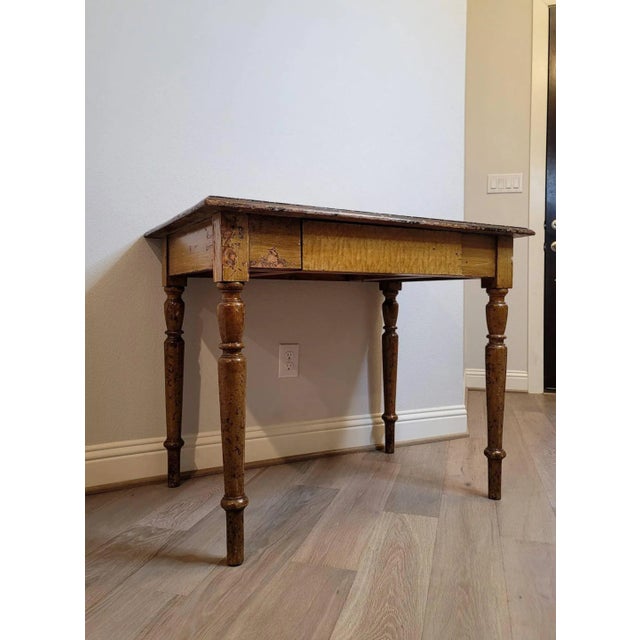 Antique Distressed Country Farmhouse Work Table For Sale In Dallas - Image 6 of 11
