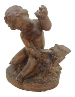 19th Century French Terracotta Statue of a Baby
