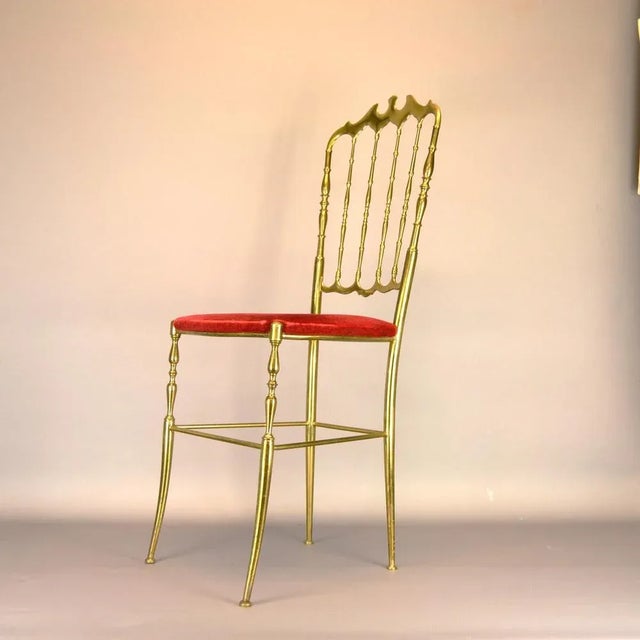 Italian Brass Chair Model Chiavari, 1950s For Sale - Image 6 of 9
