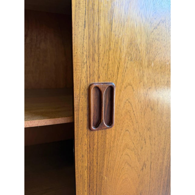 Brown Vintage Danish Rosewood Cabinet - Mid Century Modern Sliding Door Credenza 1960s For Sale - Image 8 of 10