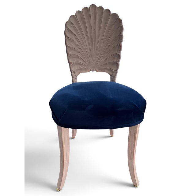 Hollywood Regency 1980s Venetian Grotto Style 4 Shell Back Dining Chairs For Sale - Image 3 of 9