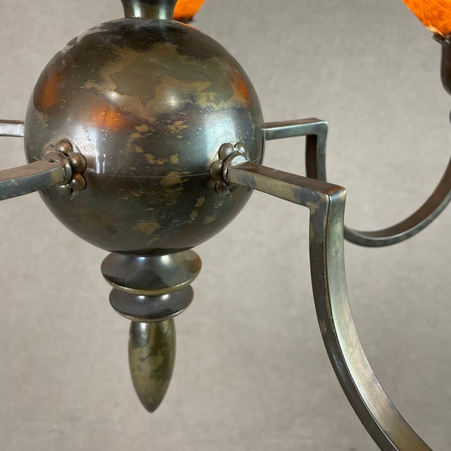 1920s Swedish Grace Ceiling Lamp by Harald Notini for Böhlmarks. Sweden, 1925 For Sale - Image 5 of 8