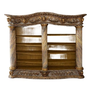 Monumental Mid-19th Century French Painted and Gilded Bibliothèque / Bookcase For Sale