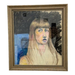 Late 20th Century Self Portrait by Unknown Artist, Framed For Sale