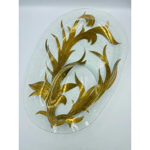 This Ravishing & extremely Rare Dorothy Thorpe oblong textured tray with corresponding bowl is the height of Mid-Century...