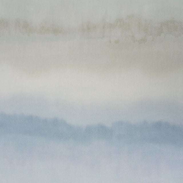 Contemporary Schumacher Orissa Panel Fabric In Blue & Natural For Sale - Image 3 of 5