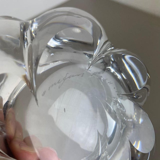 Large Floral Glass Shell Ashtray from Orrefors, Sweden, 1970s For Sale - Image 16 of 17