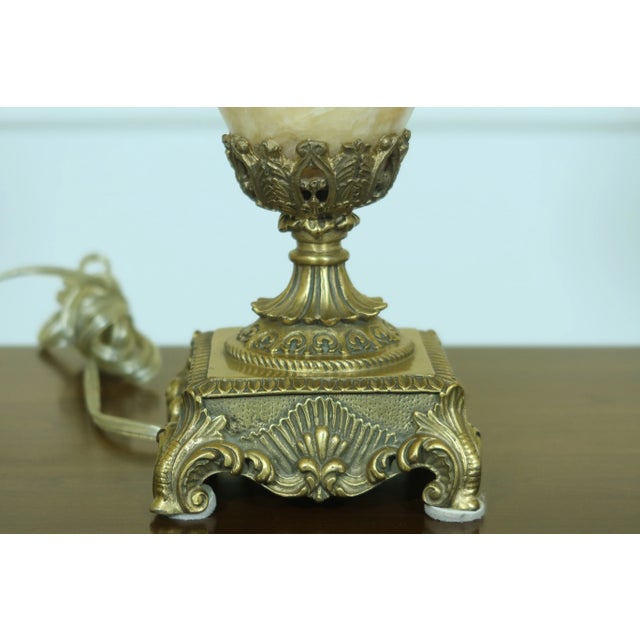 Bronze & Alabaster Urn Table Lamp W. Shade For Sale In Philadelphia - Image 6 of 9