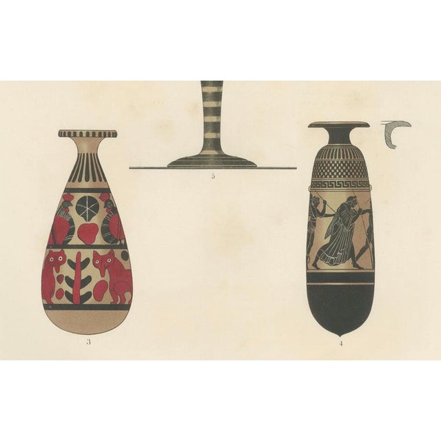 Albert Genick, Greek Bottles & Drinking Cup Color Lithograph, 1883, Lithograph For Sale - Image 4 of 10