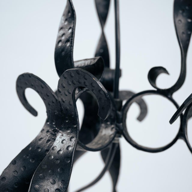 Art Deco Floor Lamp in Wrought Iron and Glass For Sale - Image 12 of 18