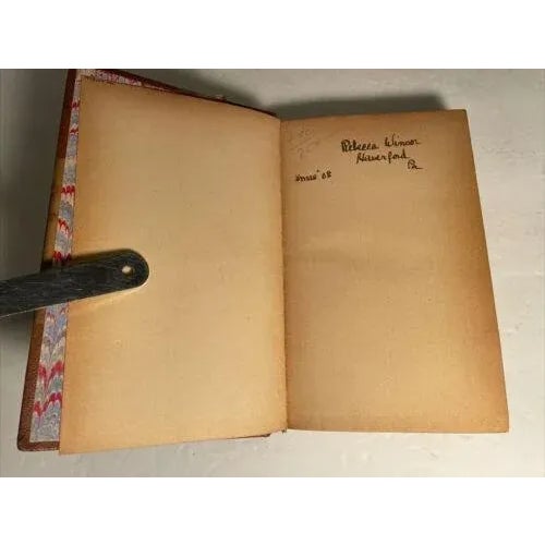 Antique Leather Bound Books Marbled Covers Set of 3 For Sale In Philadelphia - Image 6 of 11