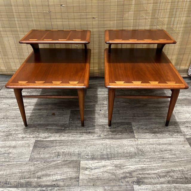 Lane Furniture A Pair of Newly Refinished Mid Century Modern Side Tables by Lane Acclaim Circa 1960s For Sale - Image 4 of 18
