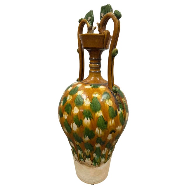 Early 20th Century Chinese Sancai-Glazed Double Dragon-Handled Amphora/Vase For Sale - Image 4 of 13
