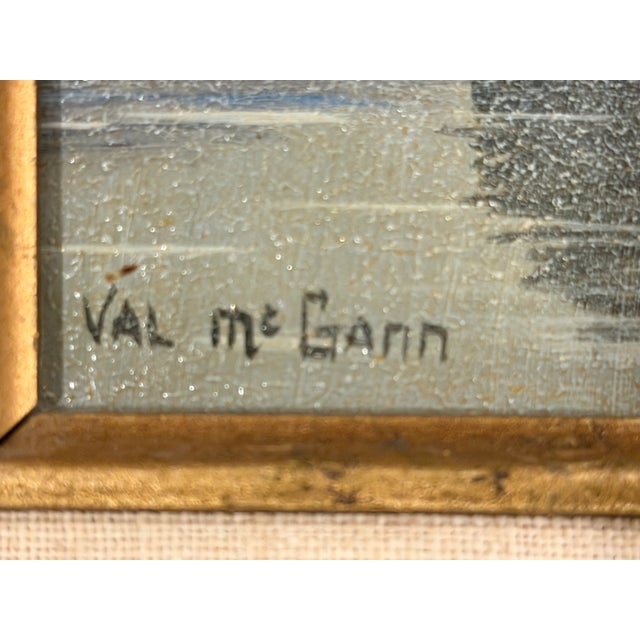 American 1950s Val McGann (1928–2016) “A Soft Day” Signed Oil – Irish-American Western Original For Sale - Image 3 of 6